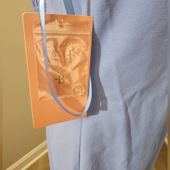 BHLDN Anthropologie NWT Sweatheart Crepe Midi Sky Blue Dress Sz L - Picture 13 of 13